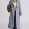 Sander Grey Double Breasted Funnel Neck Coat
