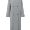 Sander Grey Double Breasted Funnel Neck Coat