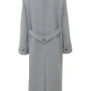 Sander Grey Double Breasted Funnel Neck Coat