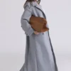 Sander Grey Double Breasted Funnel Neck Coat