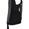 Santa Black Glitter Cutout Mini Dress