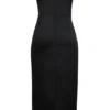 Santana Black Satin Strapless Midi Dress