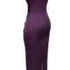 Santana Grape Satin Strapless Midi Dress
