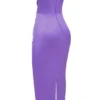 Santana Violet Satin Strapless Corset Midi Dress
