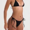 Santorini Black Tie Side Bikini Bottom