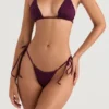 Santorini Prune Tie Side Bikini Bottom