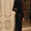 Sapphira Black Lace Asymmetric Maxi Dress – Limited Edition