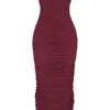 Sapphire Wine Gathered Maxi Dress