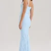 Sarai Blue Lace Godet Maxi Dress