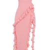 Sarina Apricot Ruffle Maxi Dress