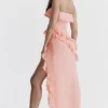 Sarina Apricot Ruffle Maxi Dress