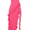 Sarina Fuchsia Ruffle Maxi Dress