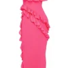 Sarina Fuchsia Ruffle Maxi Dress