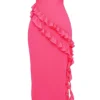 Sarina Fuchsia Ruffle Maxi Dress
