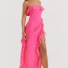 Sarina Fuchsia Ruffle Maxi Dress