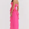 Sarina Fuchsia Ruffle Maxi Dress