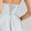 Sasha Pistachio Stretch Cotton Halter Neck Mini Dress