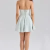 Sasha Pistachio Stretch Cotton Halter Neck Mini Dress