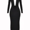 Saskia Black Draped Maxi Dress