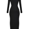 Saskia Black Draped Maxi Dress