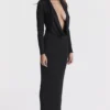 Saskia Black Draped Maxi Dress