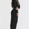 Saskia Black Draped Maxi Dress