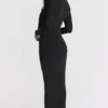 Saskia Black Draped Maxi Dress