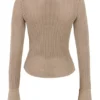 Savannah Taupe Knit Long Sleeve Top