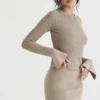 Savannah Taupe Knit Long Sleeve Top