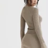 Savannah Taupe Knit Long Sleeve Top
