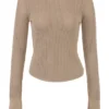 Savannah Taupe Knit Long Sleeve Top