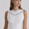 Scarlett White Embroidered Cotton Lace Trim Mini Dress