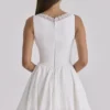 Scarlett White Embroidered Cotton Lace Trim Mini Dress