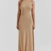 Selia Gold Knit Maxi Dress