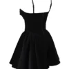 Selina Black Velvet Tulle Mini Dress