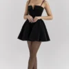 Selina Black Velvet Tulle Mini Dress