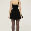 Selina Black Velvet Tulle Mini Dress