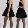 Selina Black Velvet Tulle Mini Dress