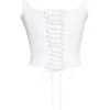 Selma White Pinstripe Boned Corset Top