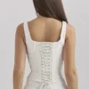 Selma White Pinstripe Boned Corset Top