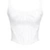 Selma White Pinstripe Boned Corset Top