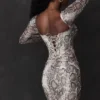 Seraphina Snake Print Corset Dress