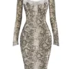Seraphina Snake Print Corset Dress