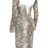 Seraphina Snake Print Corset Dress