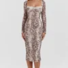 Seraphina Snake Print Corset Dress