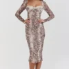 Seraphina Snake Print Corset Dress