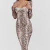 Seraphina Snake Print Corset Dress