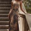 Seren Leopard Hand Beaded Embellished Maxi Dress