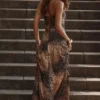 Seren Leopard Hand Beaded Embellished Maxi Dress