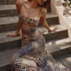 Seren Leopard Hand Beaded Embellished Maxi Dress